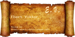 Ebert Viktor névjegykártya